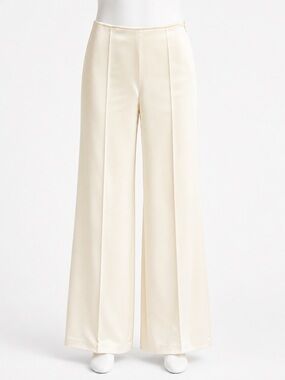 Mango MNG Ivory Wide Leg High Rise
Pants Size 12 Side Zip